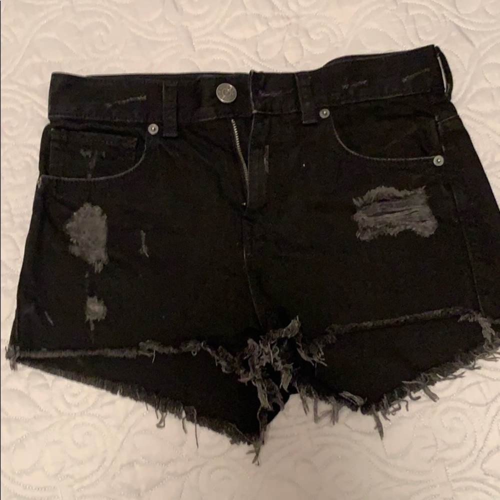 Black jean shorts